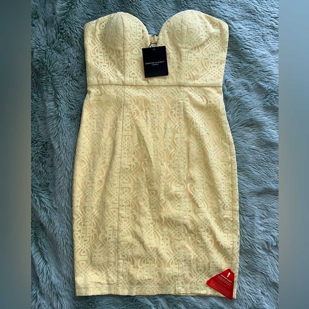 💛 NWT Forever Unique London Sweetheart Strapless Naomi Dress Size US 6 💛